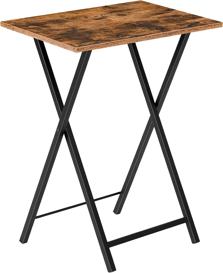 HOOBRO Beistelltisch, Klappbar Tablett Tisch, Sofatisch, TV Tray im Industriestil, Einfach Montierba