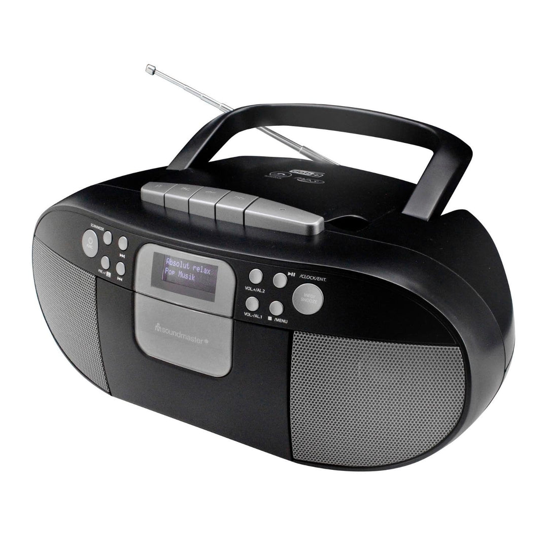 Soundmaster SCD7800SW tragbares Digitalradio CD-Player Kassettenrecorder Hörbuchfunktion DAB+ UKW-Ra