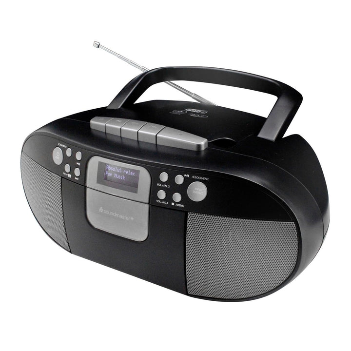 Soundmaster SCD7800SW tragbares Digitalradio CD-Player Kassettenrecorder Hörbuchfunktion DAB+ UKW-Ra