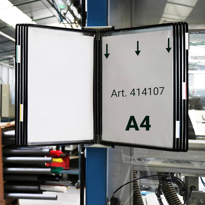 Tarifold Technique Sichttafeln PVC für Tischelement A4 10 Stück schwarz, Schwarz