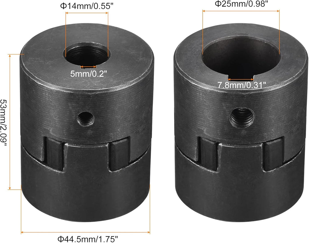 sourcing map Flexibel Kupplung Welle 14mm bis 25mm Motor Kupplungsgelenk 53mmx44.5mm