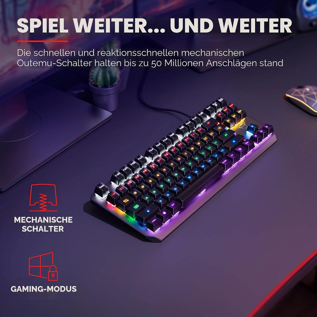 Trust Gaming GXT 834 Callaz TKL Mechanische Tastatur, Italienisches QWERTY-Layout, Outemu Mechanisch