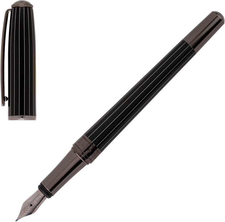 Hugo Boss Essential Glare Füllfederhalter Schwarz, Länge: 14,3 cm, HSI0582D