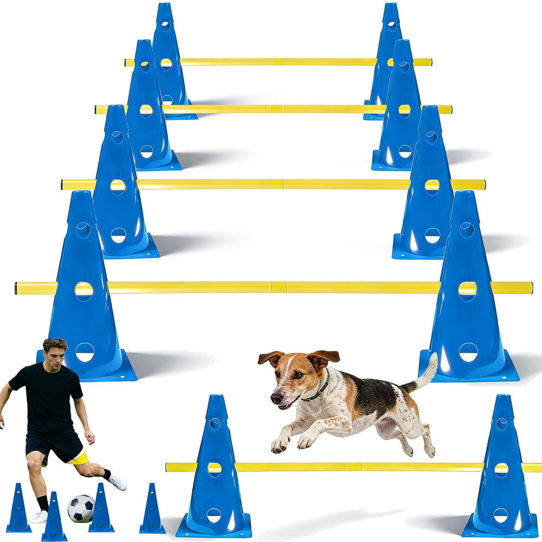 Shengruili Agility Set Hunde,Steckhürdenset Hund,Hund Hürden,Kinder Agility Hürden Hindernisse mit 8