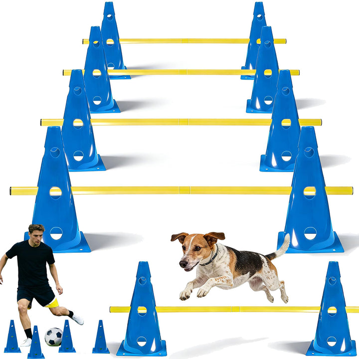 Shengruili Agility Set Hunde,Steckhürdenset Hund,Hund Hürden,Kinder Agility Hürden Hindernisse mit 8