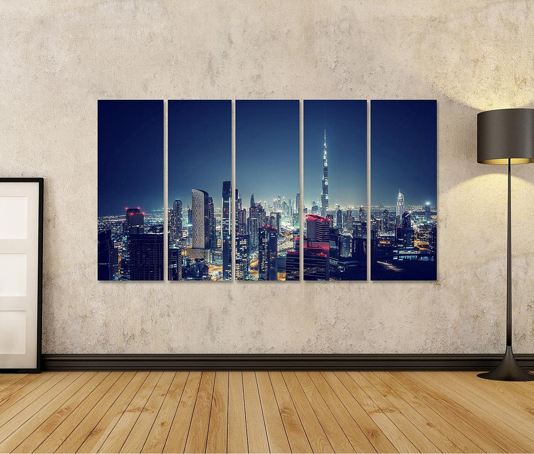 islandburner Bild auf Leinwand Schöne Dubai Stadtbild Vogelperspektive Panorama Landschaft Vereinigt