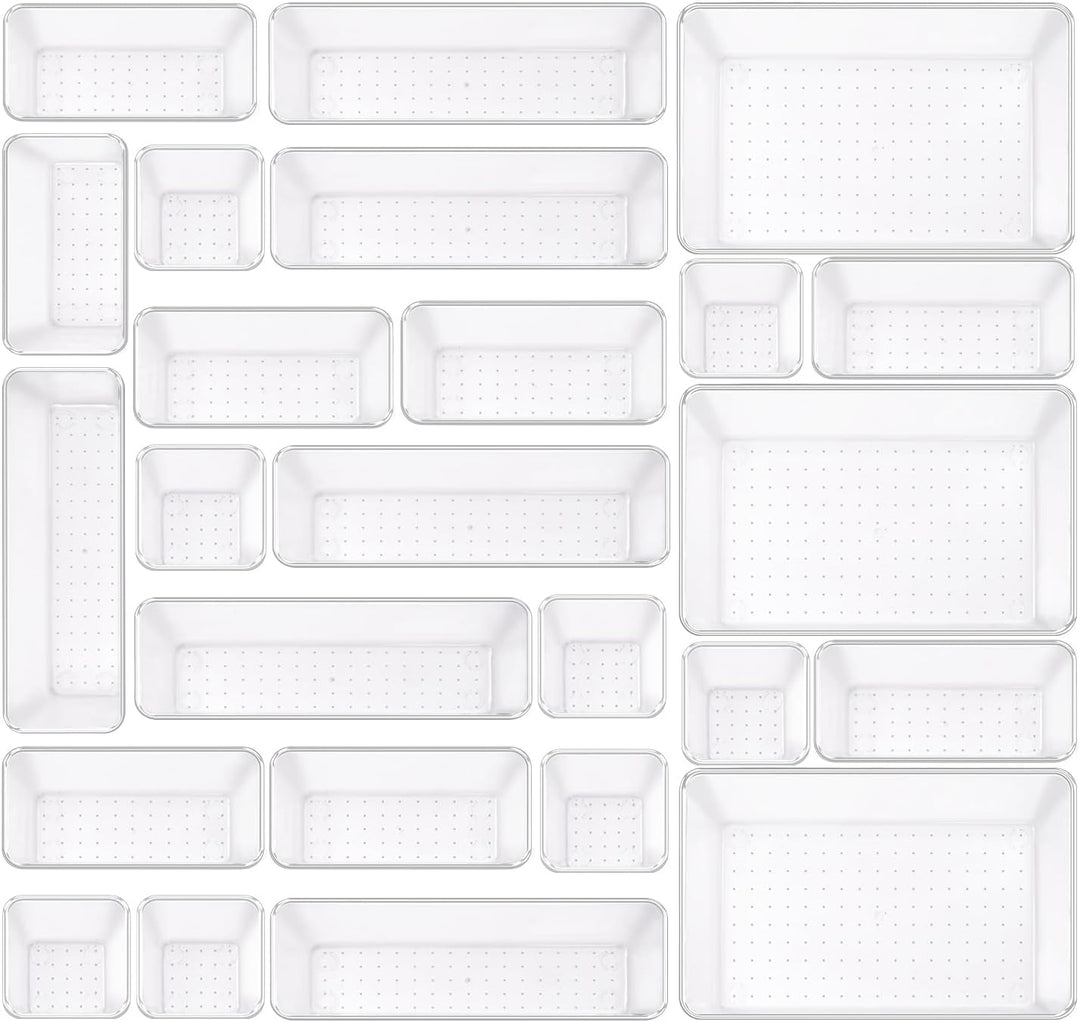 Schubladen Organizer, 25 Stück in 4 Grössen, Kunststoff, Schminktisch und Make-up Organizer, Ordnung