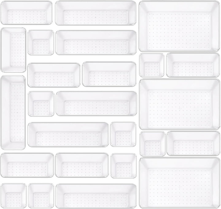 Schubladen Organizer, 25 Stück in 4 Grössen, Kunststoff, Schminktisch und Make-up Organizer, Ordnung
