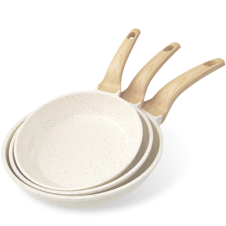 YASHE Antihaft-Bratpfannen-Set, 3-teilig mit 20/24/28 cm Granit-Pfannen, induktionsgeeignet, gesunde