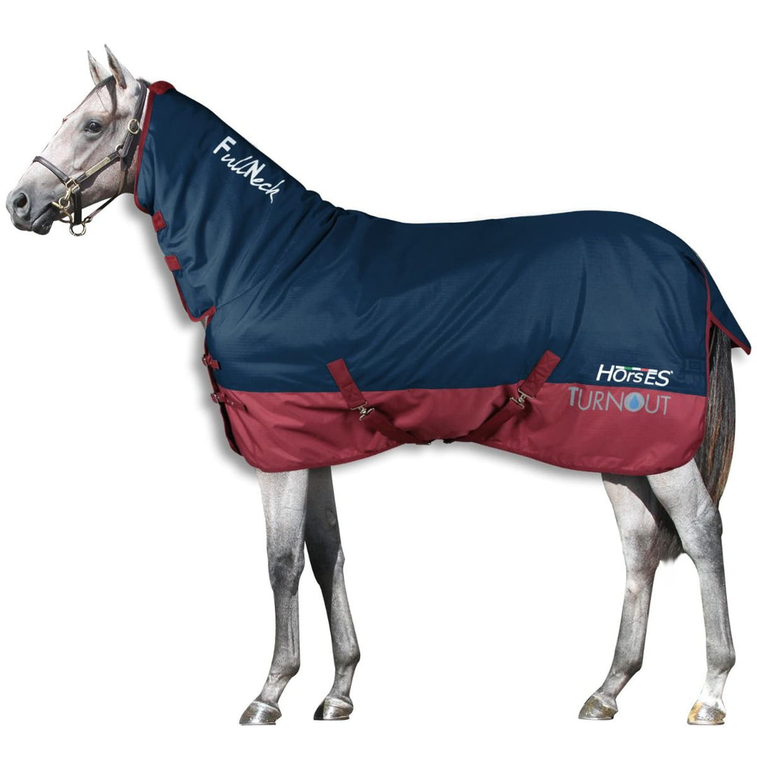 Horses, Paddockdecke für Pferdeweide Turnout Full Neck 400 gr, Wasserdicht, mit Festem Nackenbezug,