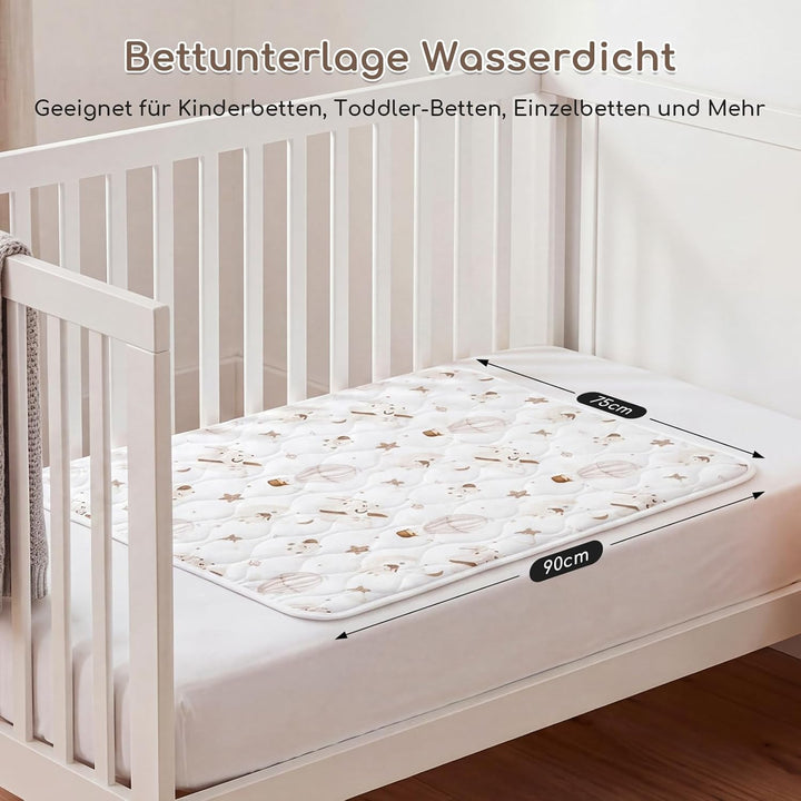 2er-Pack Bettunterlage Wasserdicht Kinder, Waschbar PIPI Unterlage Bett Kinder, Betteinlagen Inkonti