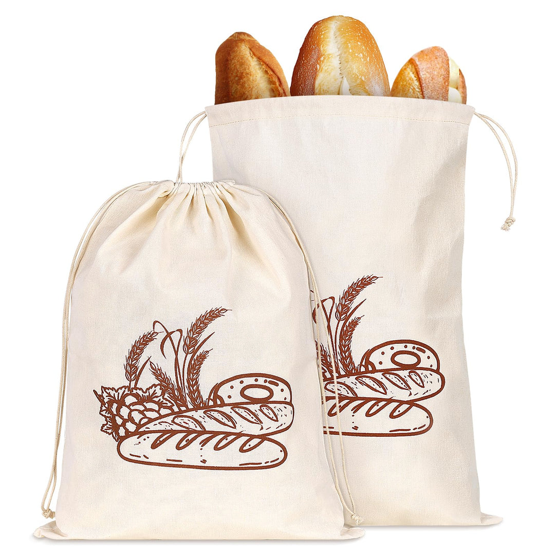 2 Stück 43 * 32,5cm Brotbeutel mit Bienenwachstuch Innenfutter Wiederverwendbare Brottüten Brot Obst