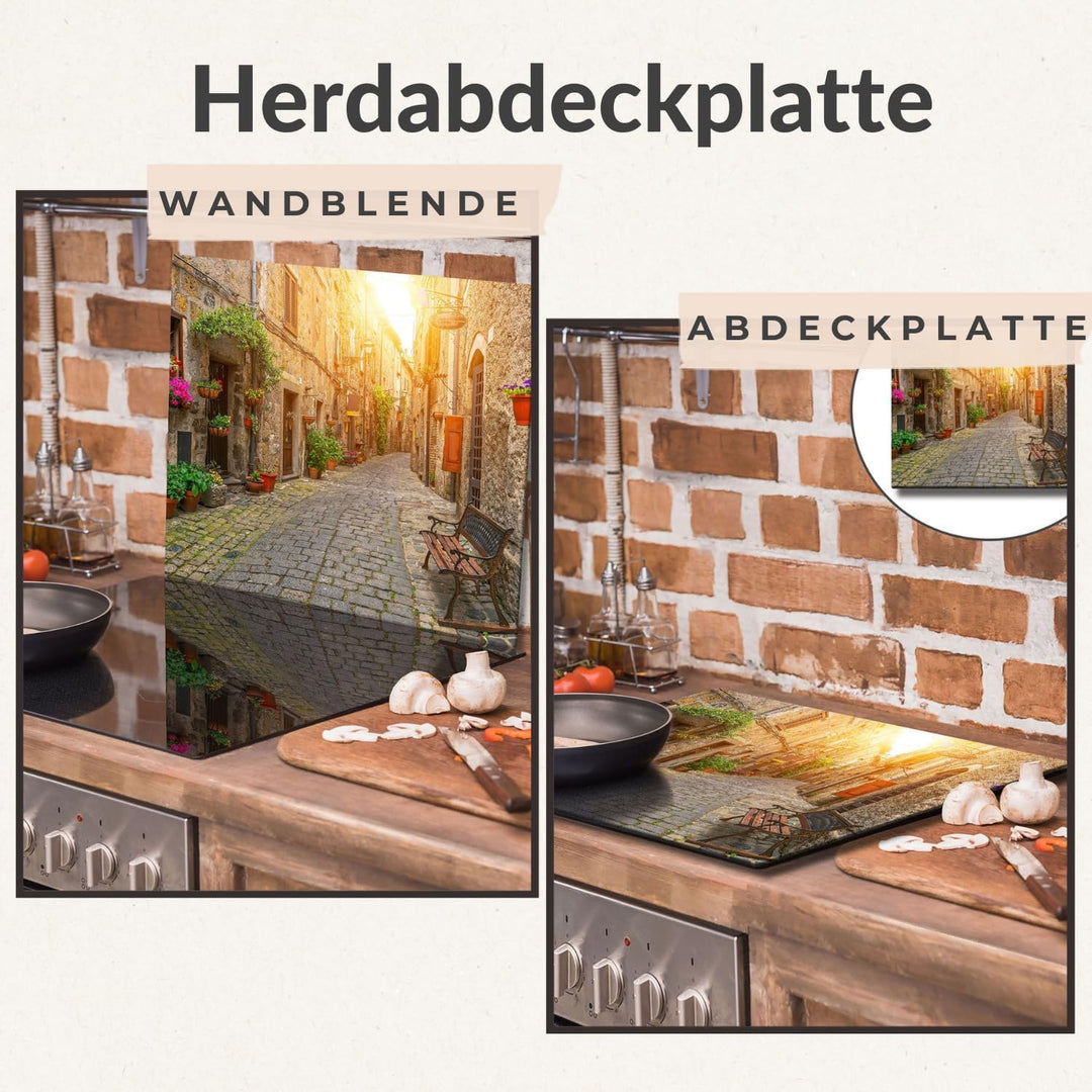 TMK ArtDeko Herdabdeckplatte 1 Teilig 60x52 cm - Spritzschutz Herdabdeckung – Herdschutz aus Sicherh