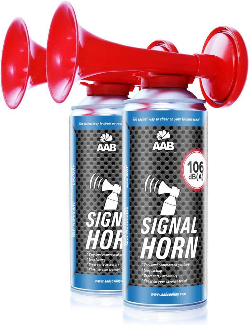 AAB Signal Horn – Laut Nebelhorn 106 dB(A) Mit Nicht Brennbarem Gas, Airhorn, Fussball Tröte, Gasfan