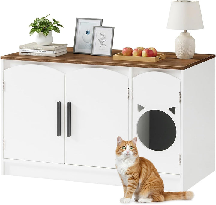 HOOBRO Katzenklo Schrank, Verstecktes Katzenklo, Katzenschrank, Moderner Katzenkloschrank aus Holzwe