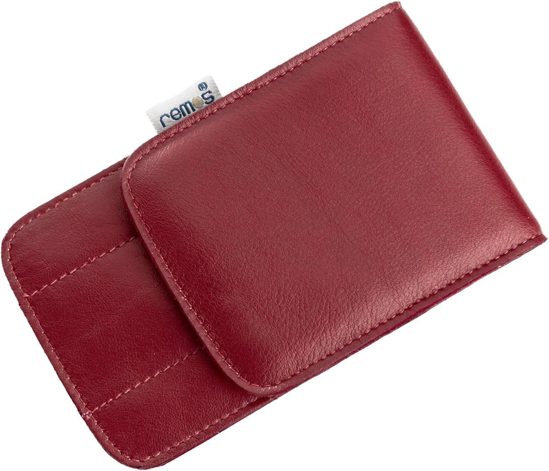 REMOS Nageletui leer aus echtem Leder zum Bestücken mit 4 Instrumenten - rot, Rot