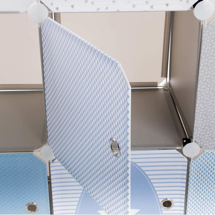Kinder Aufbewahrungsboxen Château - grau und blau 96 × 109 cm - Grau - Atmosphera créateur d'intérie
