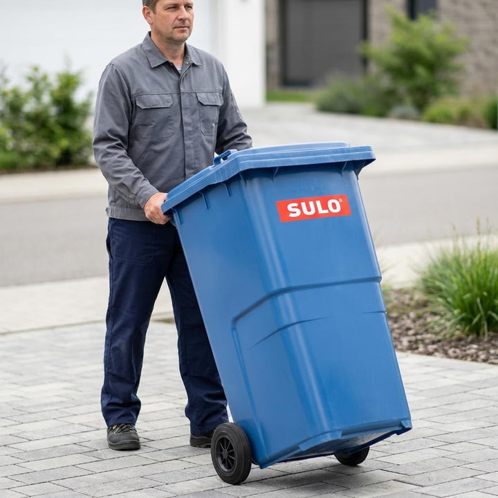 plasteo SULO Mülltonnen 2X 240L HD-PE UV-beständig Made in Germany | 2 robuste 240L Abfalltonnen aus