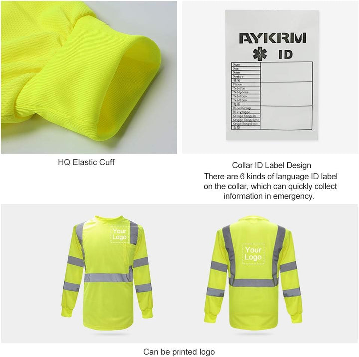 Warnschutz Shirt Langarm warn t Shirts Warnschutz Arbeitskleidung Eu-gleb-langarm XS, Eu-gleb-langar