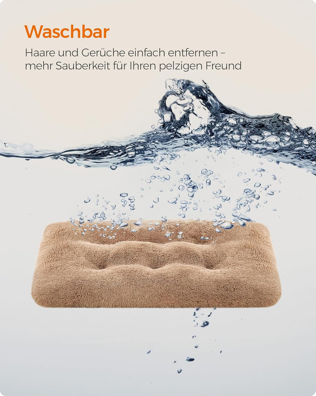 Feandrea Hundebett, Hundekissen, Flauschige Hundematte, Langer Plüsch, 122 x 74 cm, weiche Polsterun