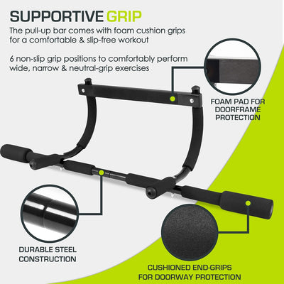 Prosource Unisex Multi-Grip Klimmzugstange, Schwarz, One Size