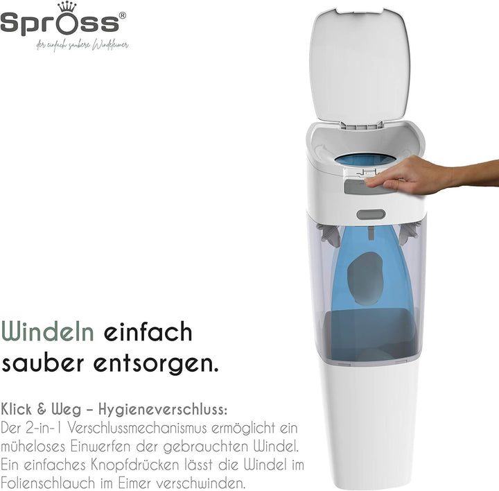Spross Nachfüllkassetten für Spross Windeleimer - 6 Stück - Schützt vor unangenehmen Geruch 6 Stück