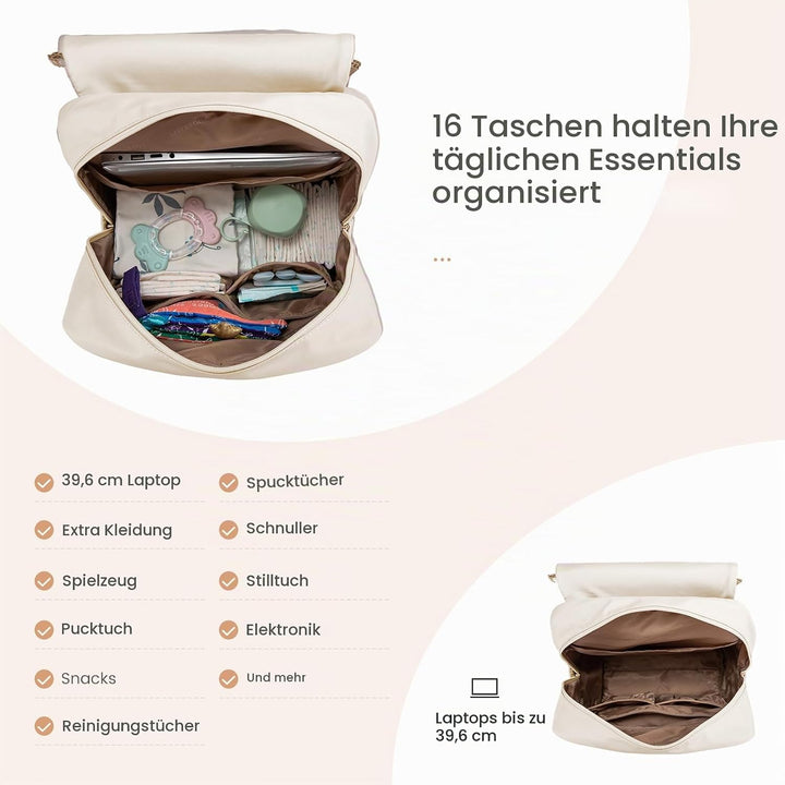 LOVEVOOK Wickelrucksack Gross Wickeltasche Rucksack Diaper Bag für Mama Papa | Lässig Babytasche mit