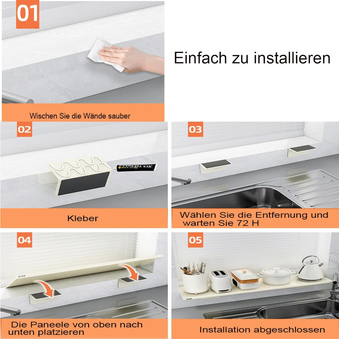 60x20 cm Fensterbank Verlängerungsplatte Magnetisches Abstellregal ohne Bohren Universell für Küche,