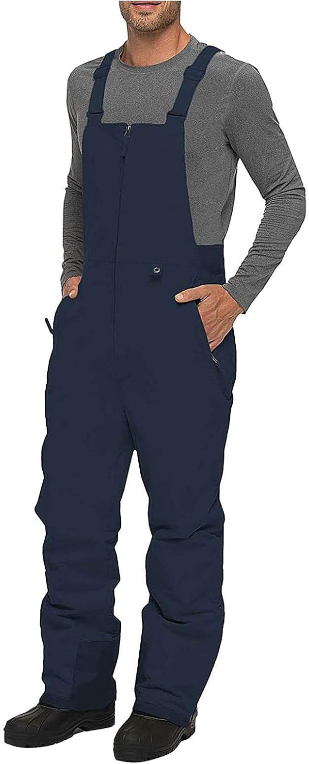 Schneehose Herren Mit Gummizug, Skihose Herren Mit Latz, Snowboardhose Wasserdicht Thermohose Warm S