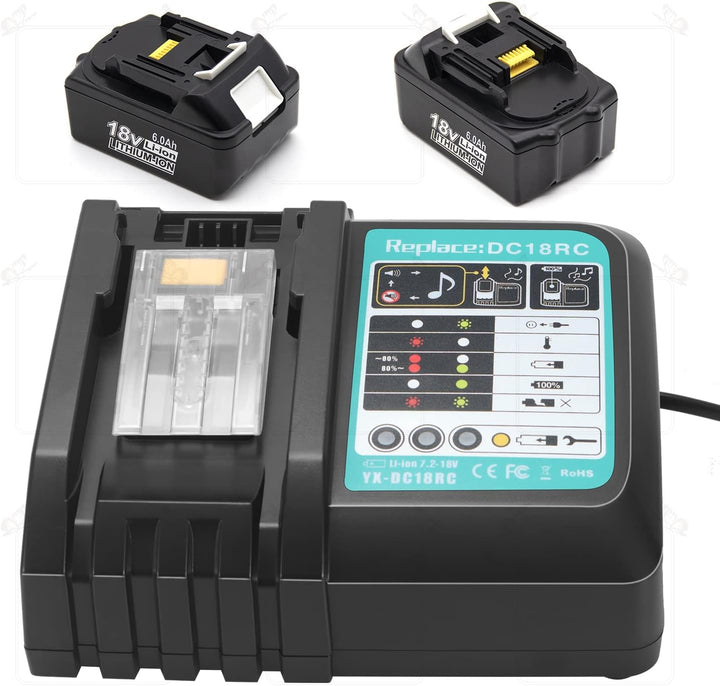 Ersatz DC18RA DC18RC Ladegerät 3A 14,4V~18V Schnellladegerät für Makita 14,4V~18V BL1860 BL1850 BL18