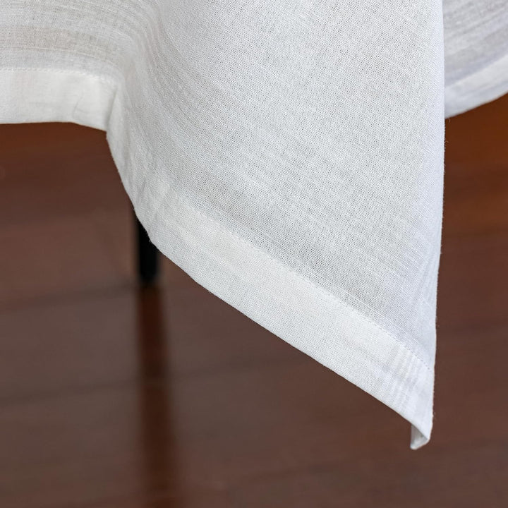 linendo Jacquard-Tischdecke aus Leinen und Baumwolle, 81,3 x 81,3 cm, weiss, klein, quadratisch, sta