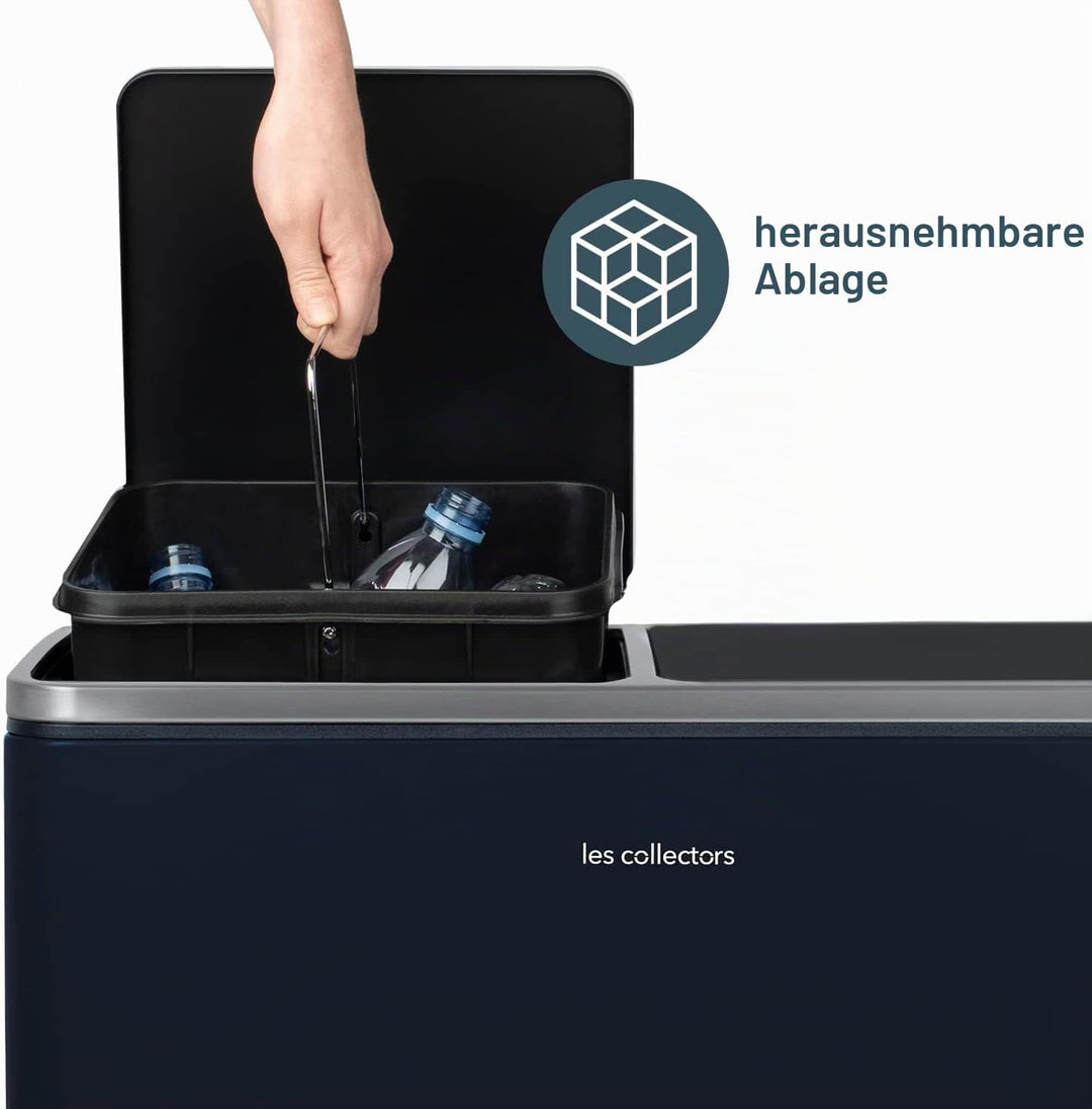 Les Collectors N°908 Mülleimer, Mülleimer, 2 Körbe, 30 l, Schwarz (30 l, Dunkelblau) dunkelblau matt