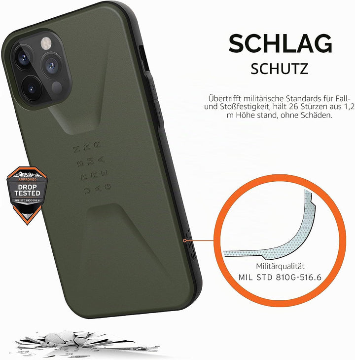 Urban Armor Gear Civilian Hülle Apple iPhone 12 Pro Max (6,7" Zoll) Schutzhülle (Wireless Charging k