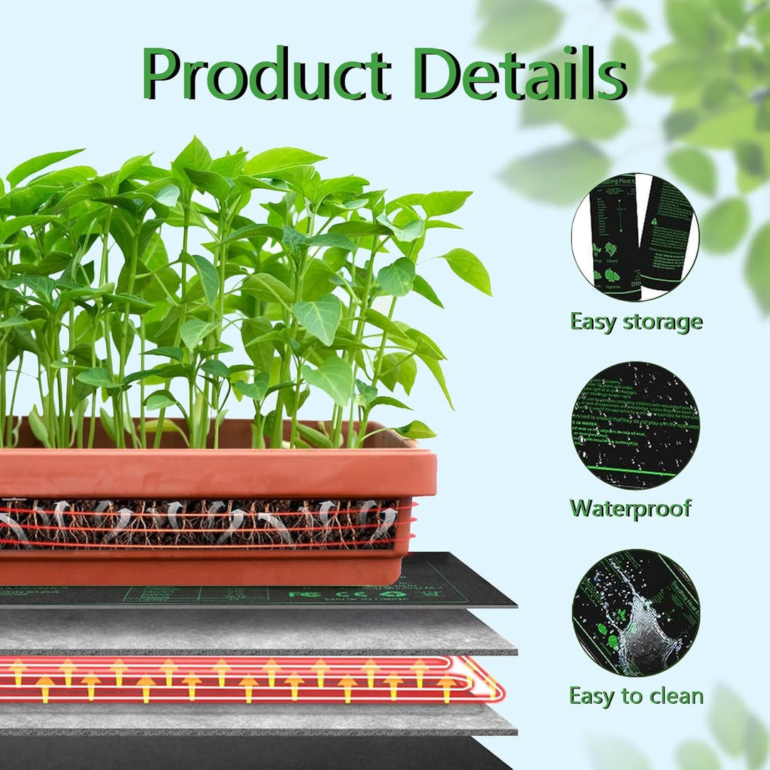 Heizmatte Pflanzen mit Thermostat, Wärmematte für Sämling Germination und Haustier, Heizkissen Amphi