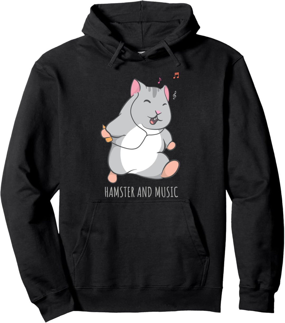 Lustiger Hamster Niedlicher Nager Musiker Pullover Hoodie