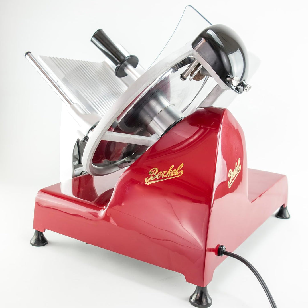 Berkel Red Line 300 Aufschnittmaschine rot - Schneidemaschine für die Küche inkl. handgefertigtes Ei