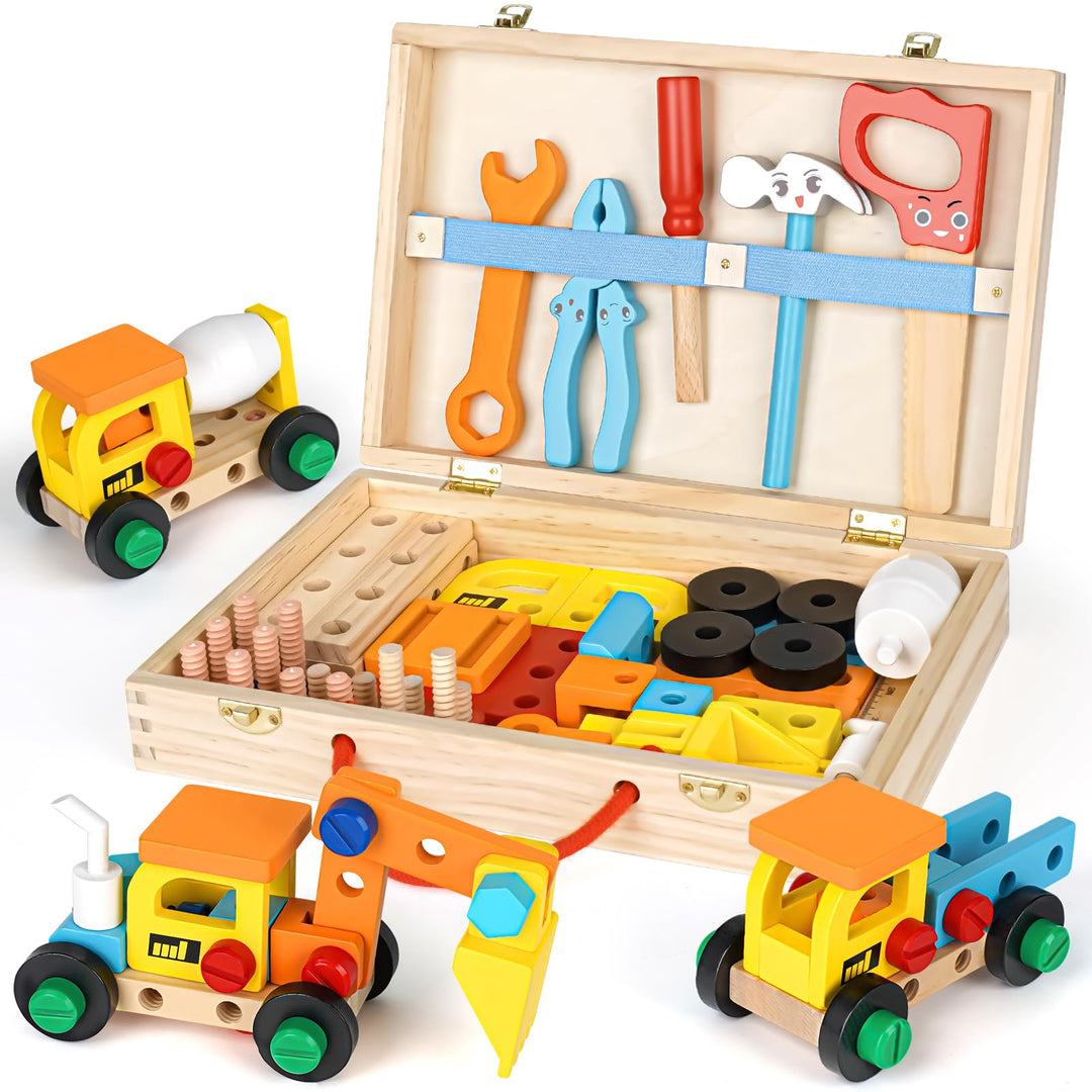 Vanplay Werkzeugkoffer Kinder Kinderspielzeug ab 3 Jahre Holzspielzeug Kinderwerkzeug Lernspiele Spi