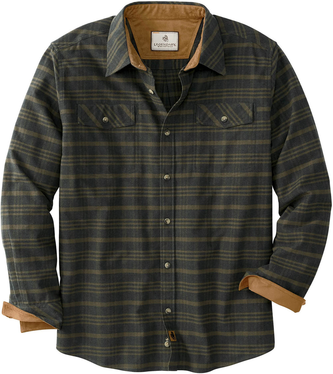 Legendary Whitetails Herren Legendäres Flanellhemd Button-Down-Shirt Large Big Tall Army Melange, L