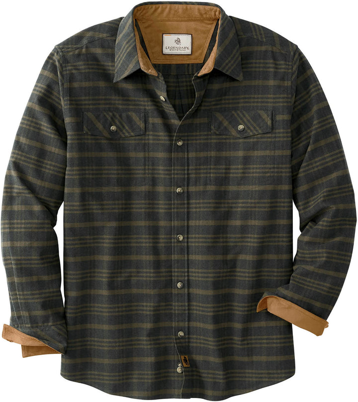 Legendary Whitetails Herren Legendäres Flanellhemd Button-Down-Shirt Large Big Tall Army Melange, L