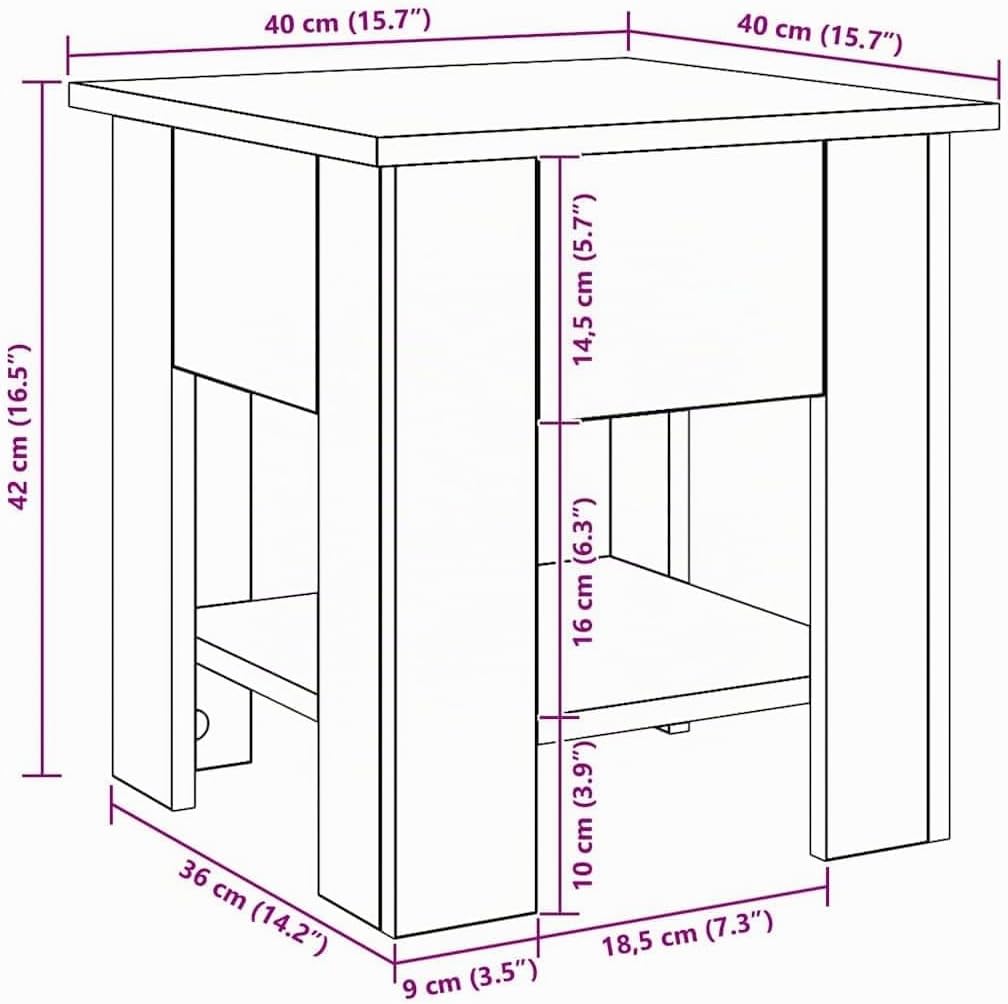 vidaXL Couchtisch, Beistelltisch mit Stauraum, Kaffeetisch Sofatisch für Wohnzimmer, Wohnzimmertisch