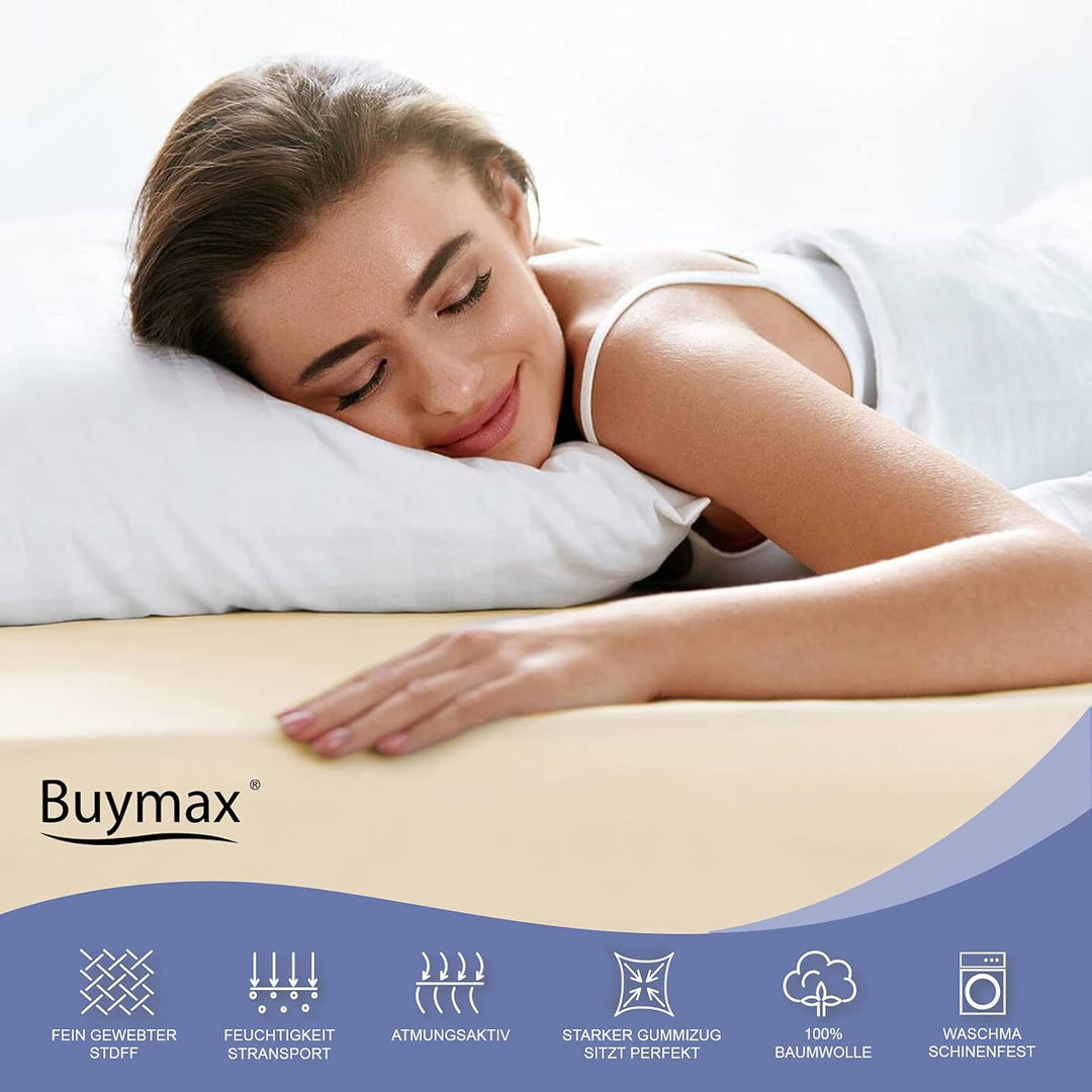 Buymax® Spannbettlaken 70x140cm Doppelpack 100% Baumwolle Kinderbett Spannbetttuch Baby Bettlaken Je
