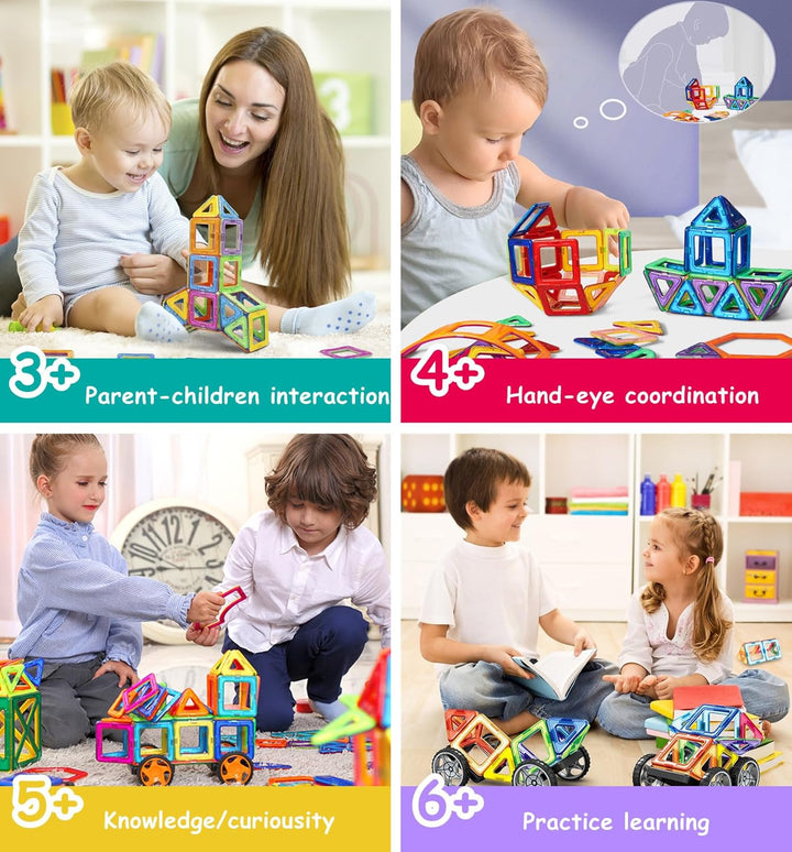 morkka 76 Teile Magnetische Bausteine, Magnete Spielzeug Kinder Magnetbausteine Magnetspiel für Spie