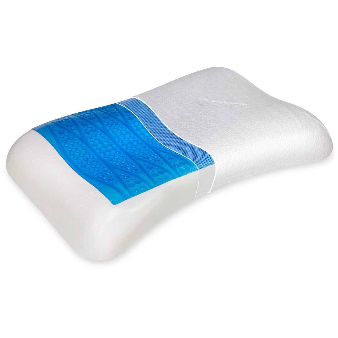 Vitabo Komfortables Kopfkissen mit kühlender Gelauflage I ergonomisches Seitenschläferkissen Nackenk