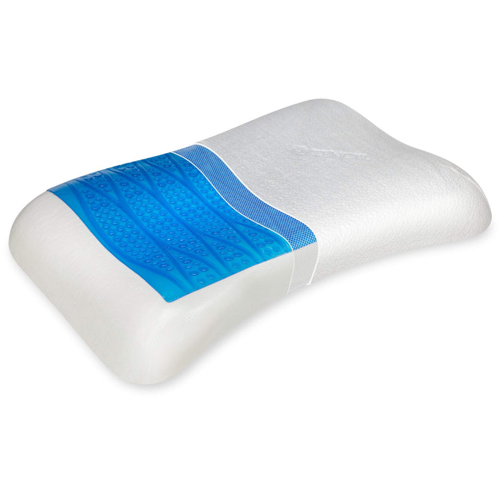 Vitabo Komfortables Kopfkissen mit kühlender Gelauflage I ergonomisches Seitenschläferkissen Nackenk