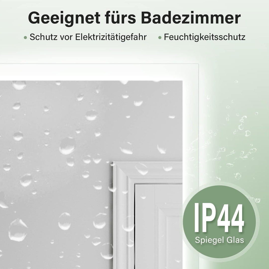 Badspiegel mit Beleuchtung 60 x 50cm WandSchalter Lichtspiegel Horizontale und vertikale Aufhängung