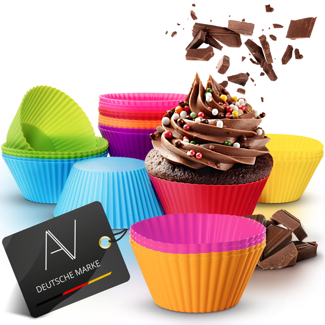 AVANA Wiederverwendbare Muffinformen aus hochwertigem Silikon Cupcakeförmchen BPA-Frei Backformen Mu
