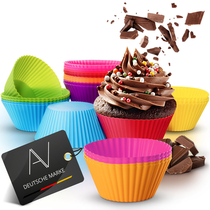 AVANA Wiederverwendbare Muffinformen aus hochwertigem Silikon Cupcakeförmchen BPA-Frei Backformen Mu