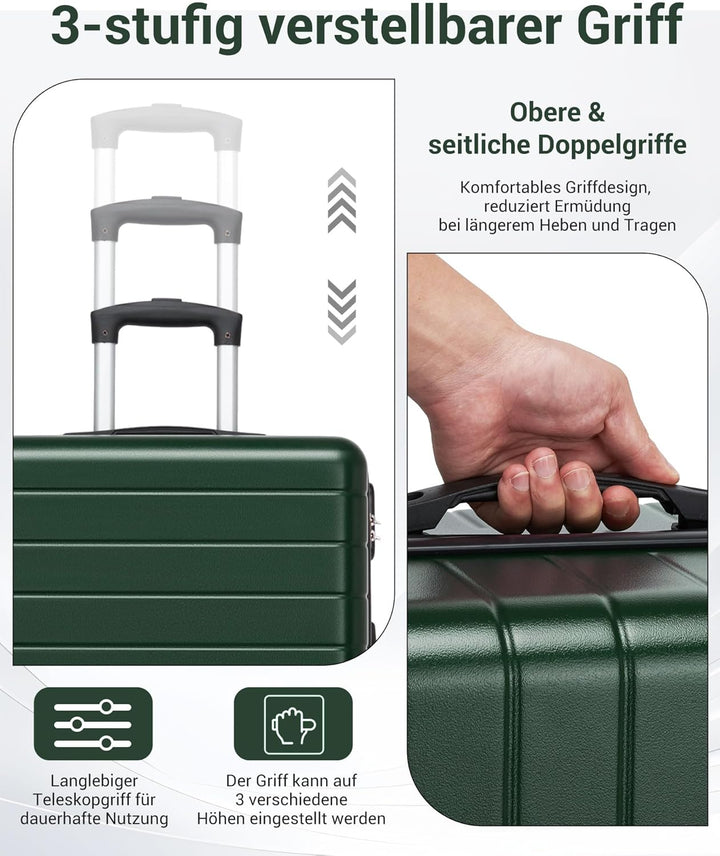 Koffer Gross XL 76cm, Leichter ABS+PC Reisekoffer für Flugzeug, Ryanair Trolley mit 4 Rollen, Hartsc