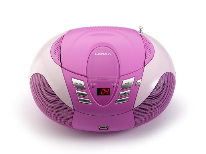 Lenco SCD-37 - CD-Player für Kinder - CD-Radio - Stereoanlage - Boombox - UKW Radiotuner - USB Ansch