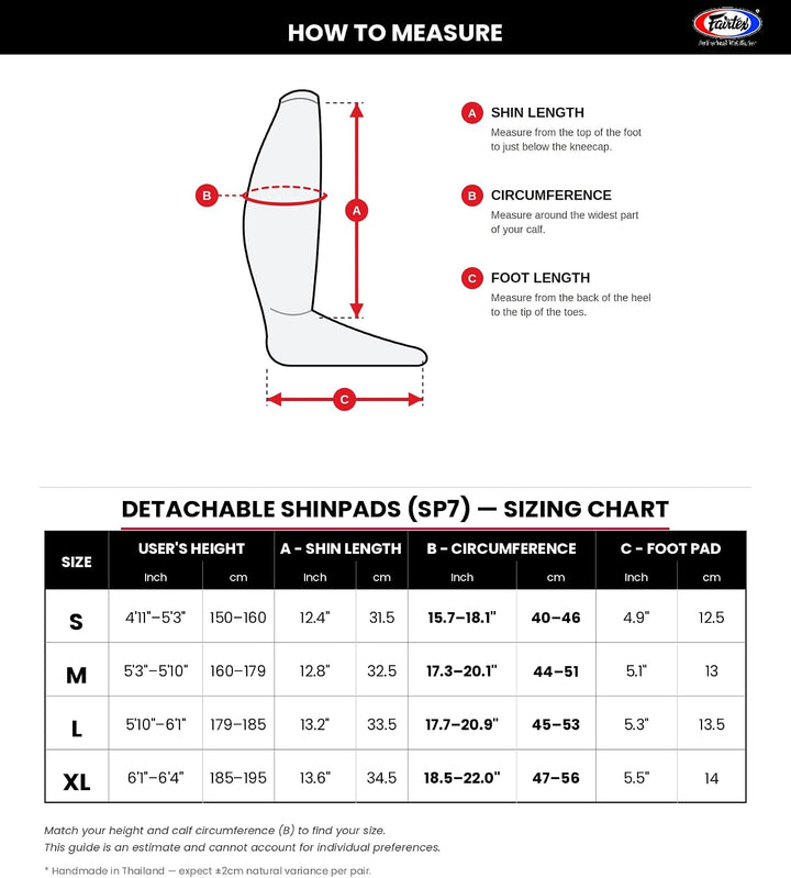 Fairtex SP7 Muay Thai Schienbeinschützer für Herren, Damen, Kinder | aus Syntek-Leder und hochwertig